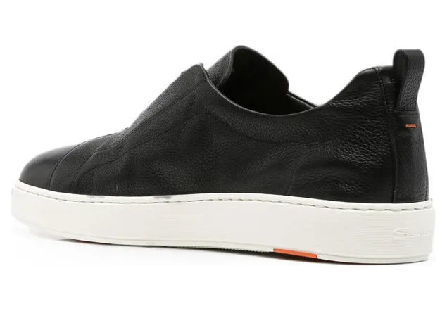 Santoni Victory Slip-on Grained-leather “Black” (MBCD22211BART CKAN01) (4)