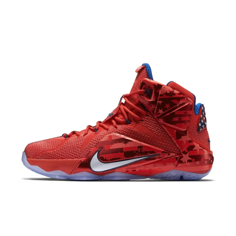 Nike LeBron 12 Independence Day University Red/White-Gym Red-Obsidian (684593-616)