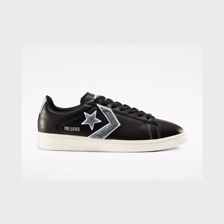 Converse Pro Leather Low ‘1980’s Pack – Black’ Black/Silver/Egret (167268C)