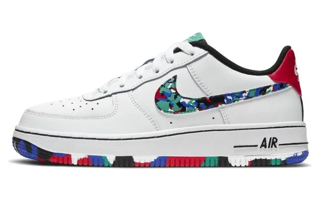 Nike Air Force 1 Low GS ‘Crayon White Multi’ White/Hyper Blue/Neptune Green/Multi-Color (CU4632-100)
