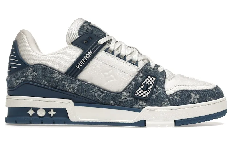 Louis Vuitton LV Trainer Monogram Denim White Blue (1A9JGZ) (2)