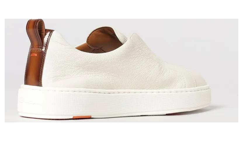 Santoni Victory Grained Leather Sneakers White (MBCD21995BARTLLDI50) (2)