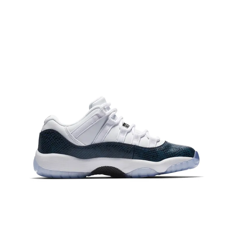 Jordan 11 Retro Low Snake Navy 2019 (GS) White/Black-Navy (CD6847-102)