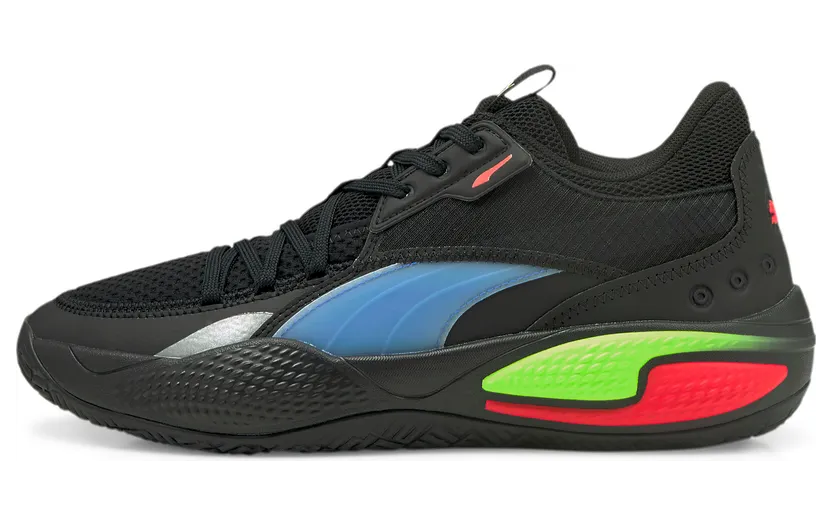 Puma Court Rider Pop Basketball Shoes Zwart/Blauw (376107-01)