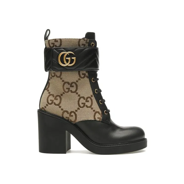 Gucci Double G Ankle Boots Camel Ebony (719849-AABD0-1183)
