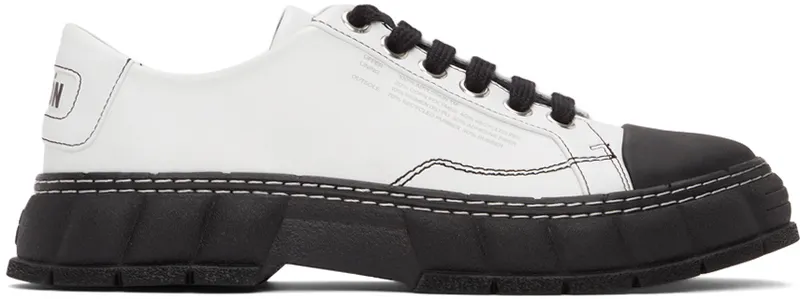 Virón SSENSE Exclusive White & Black Apple Leather 1968 Contrast (1968-04-A-190)
