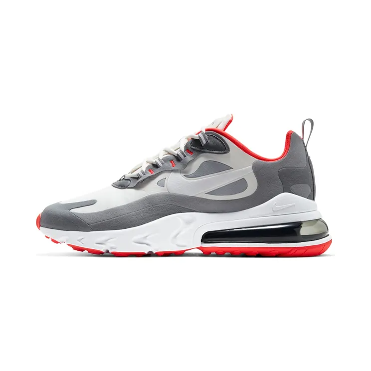 Nike Air Max 270 React Smoke Grey Red “Summit White / Smoke Grey / Particle Grey / White” (CT1264-100)