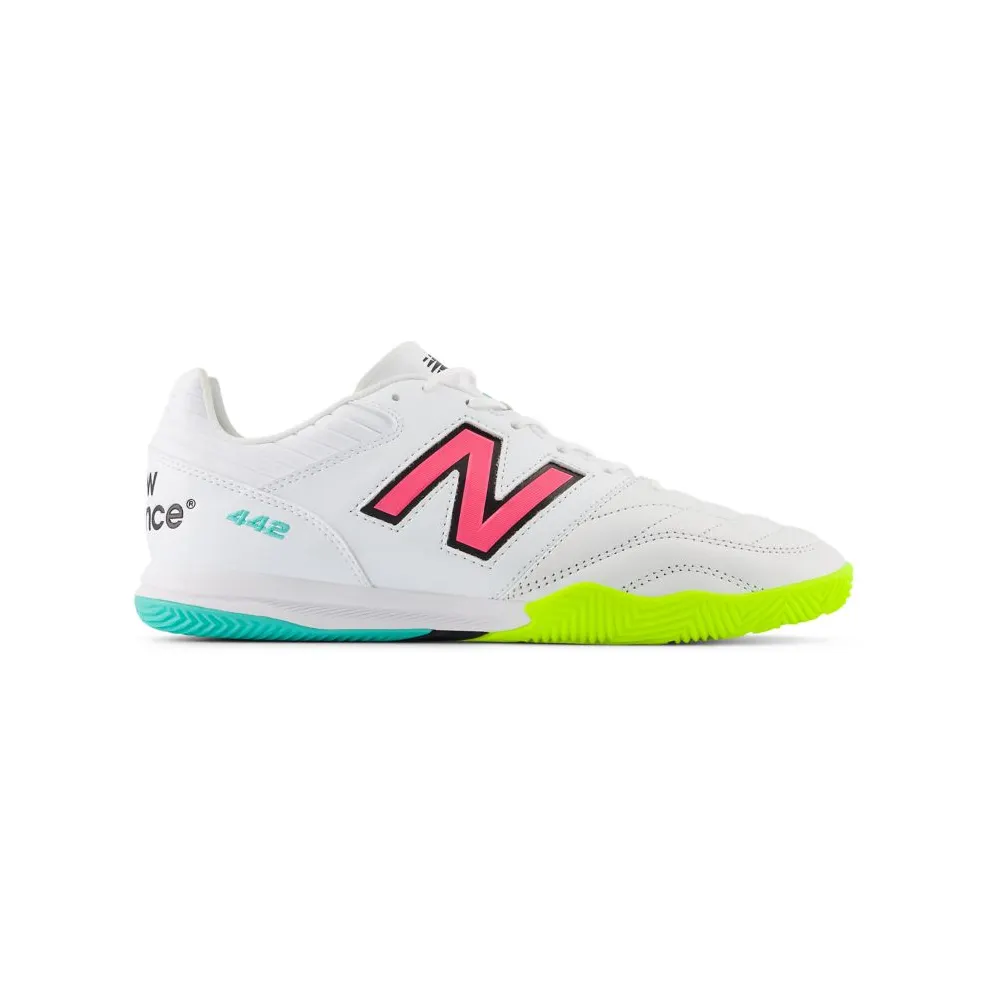 New Balance 442 Pro Indoor v2 White Hi-Lite Neon Pink (MS41IWH2)
