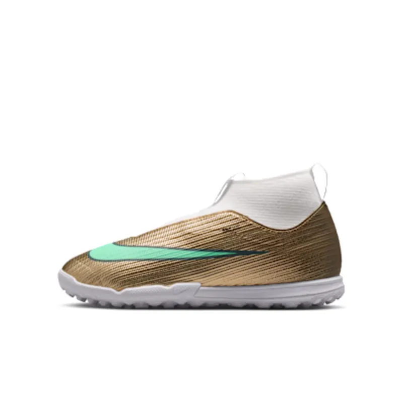 Nike Jr Mercurial Superfly 11 Academy ‘Kylian Mbappé’ ‘ Multi-Ground High-Top “Metallic Gold/Green Glow” (IV5817-701)