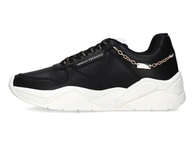 Armani Exchange Sneakers mit Kettenverzierung – Schwarz (XW001617AF17443)