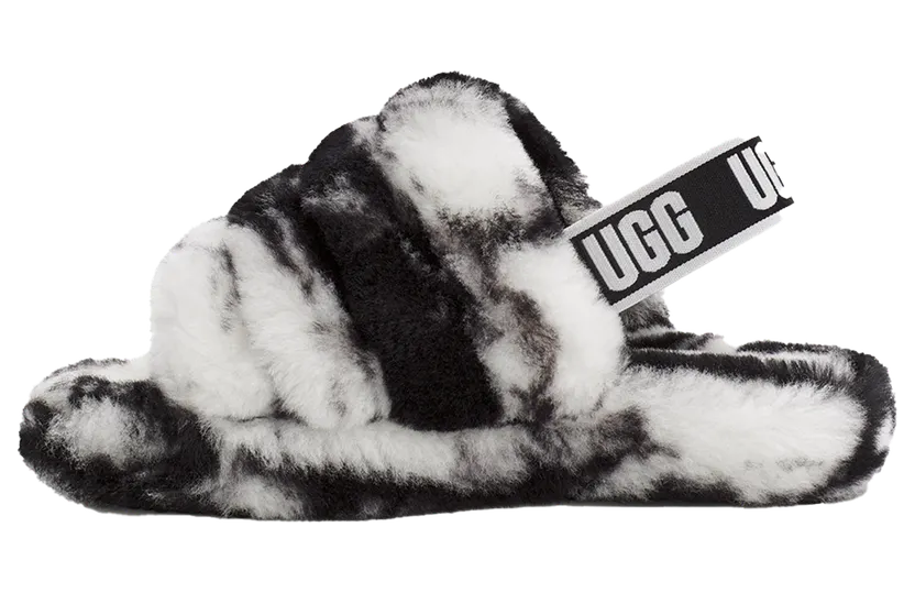 Ugg Kids FLUFF YEAH SLIDE “White” (1123636K-BLK)