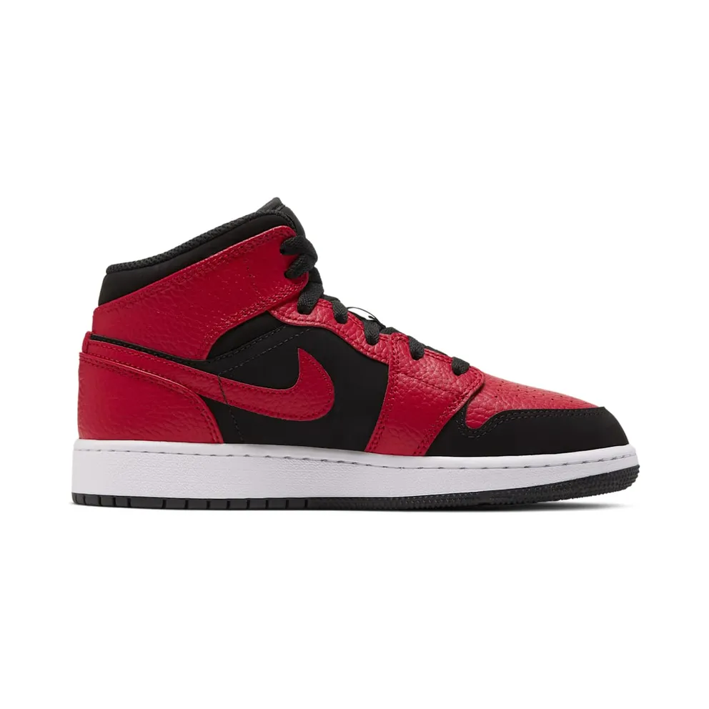 Air Jordan Nike AJ I 1 Mid ‘Bred’ (GS) (2019) (554725-054)