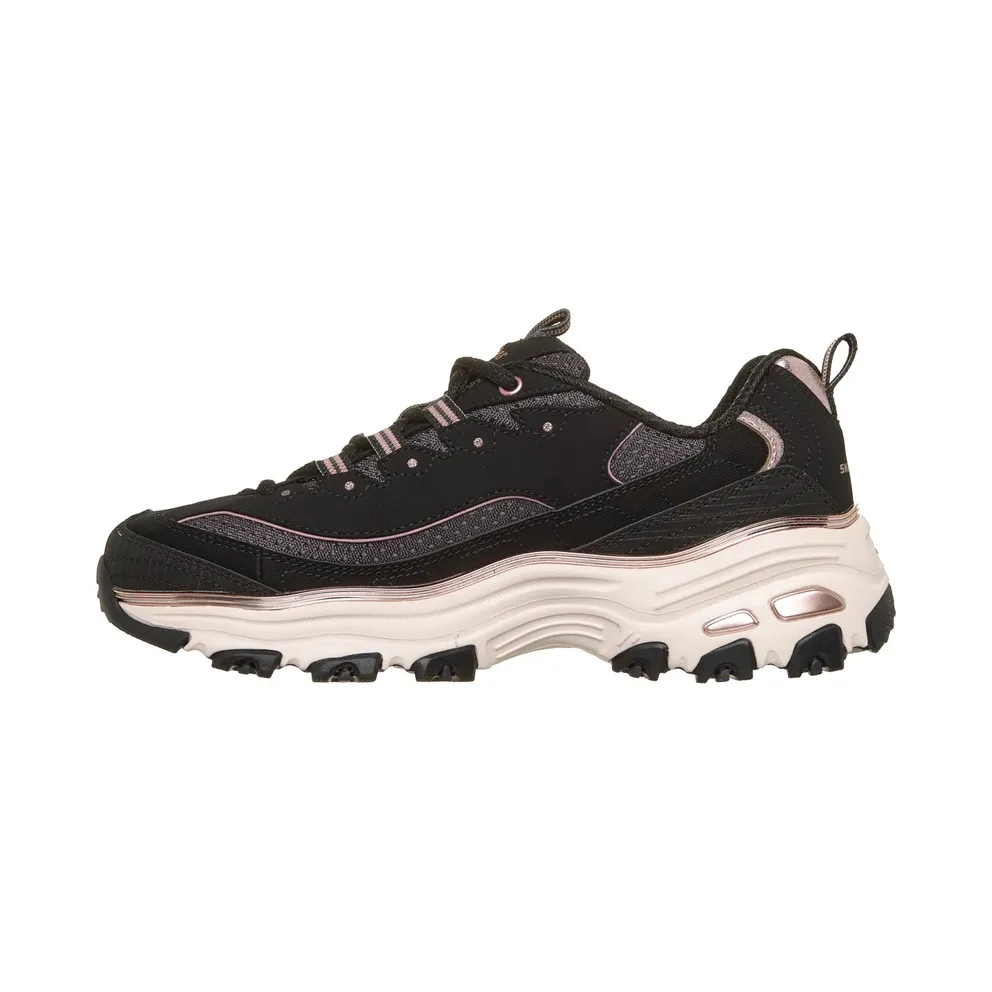 Skechers D’Lites – Chrome Wave Sneaker Black/Roos Gold