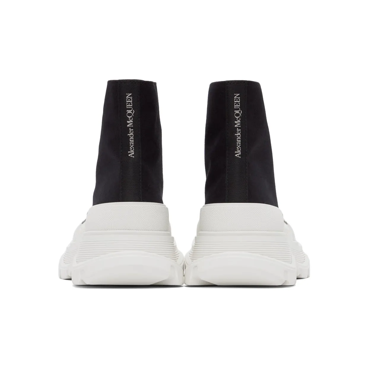 Alexander McQueen Black & White Tread Slick High Sneakers (611706W4MV2) (4)
