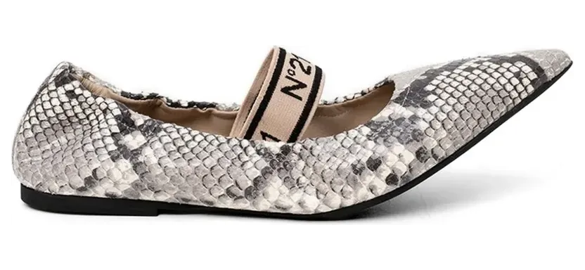 Nº21 Pumps met puntige neus en bandje – Grijs (26EGPBL027PTEX001)