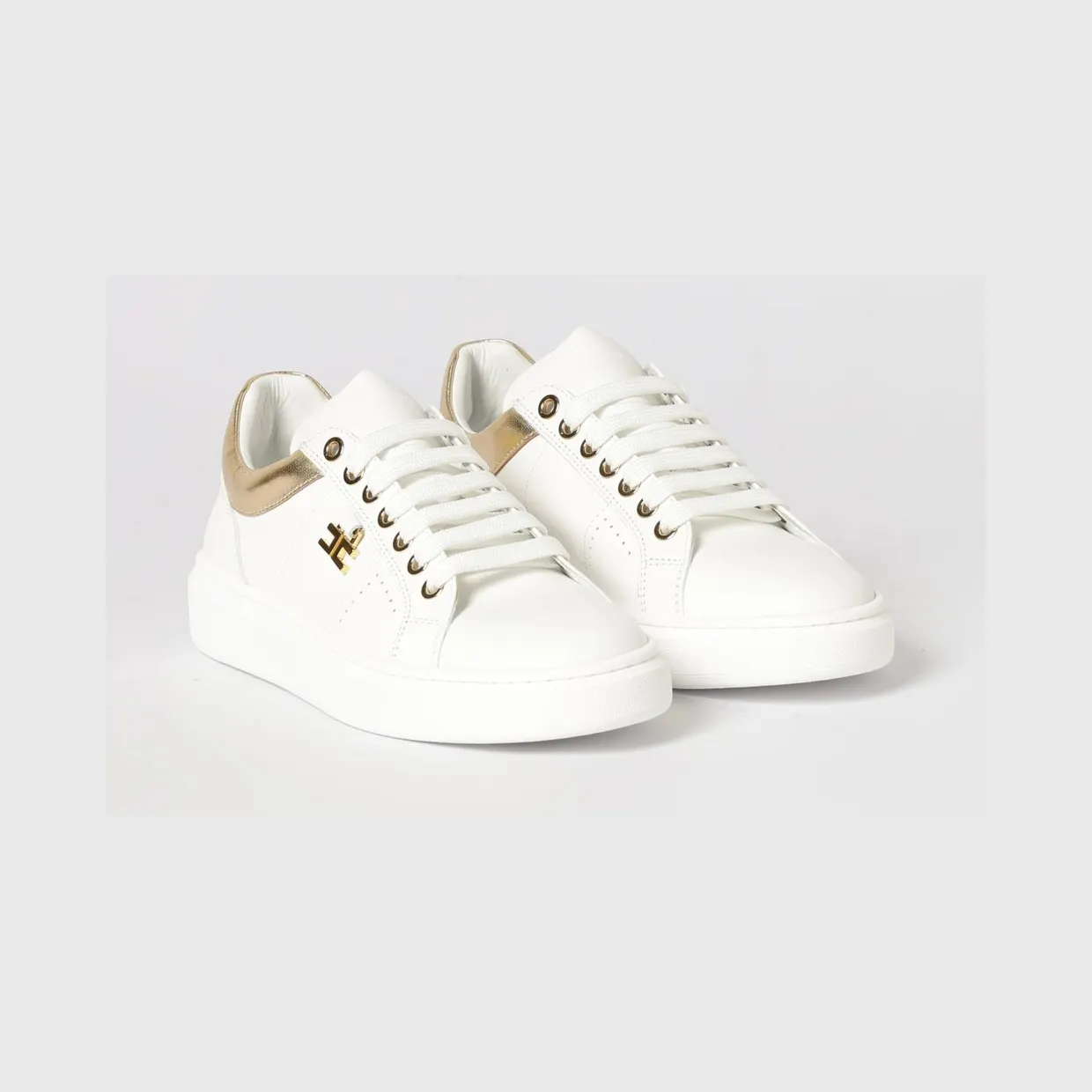 Elisabetta Franchi Leather Sneakers Ivory (F4A9E05060092B093)