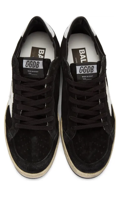 Golden Goose Black and Silver Suede Ball Star Sneakers (G35MS592.Z4) (4)