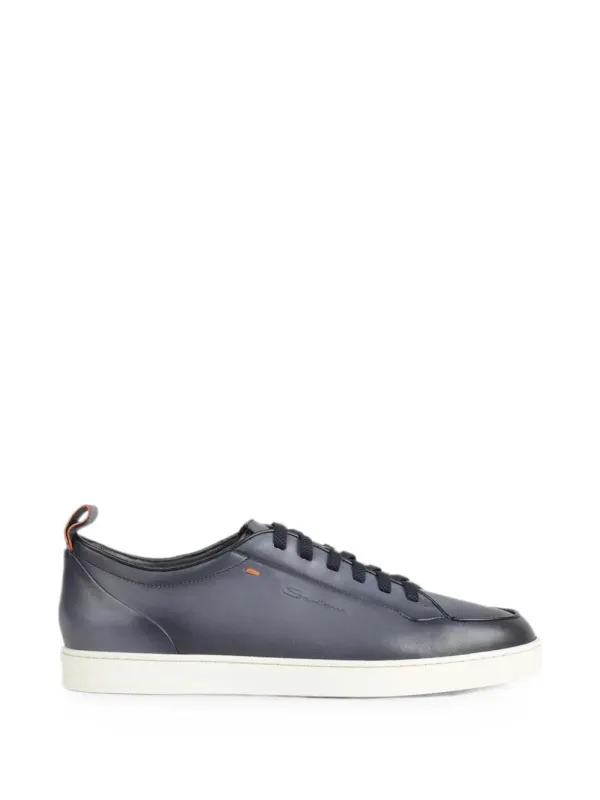 Santoni Leren with logo-reliëf – Blue (MBNO22194TIRTAIB)