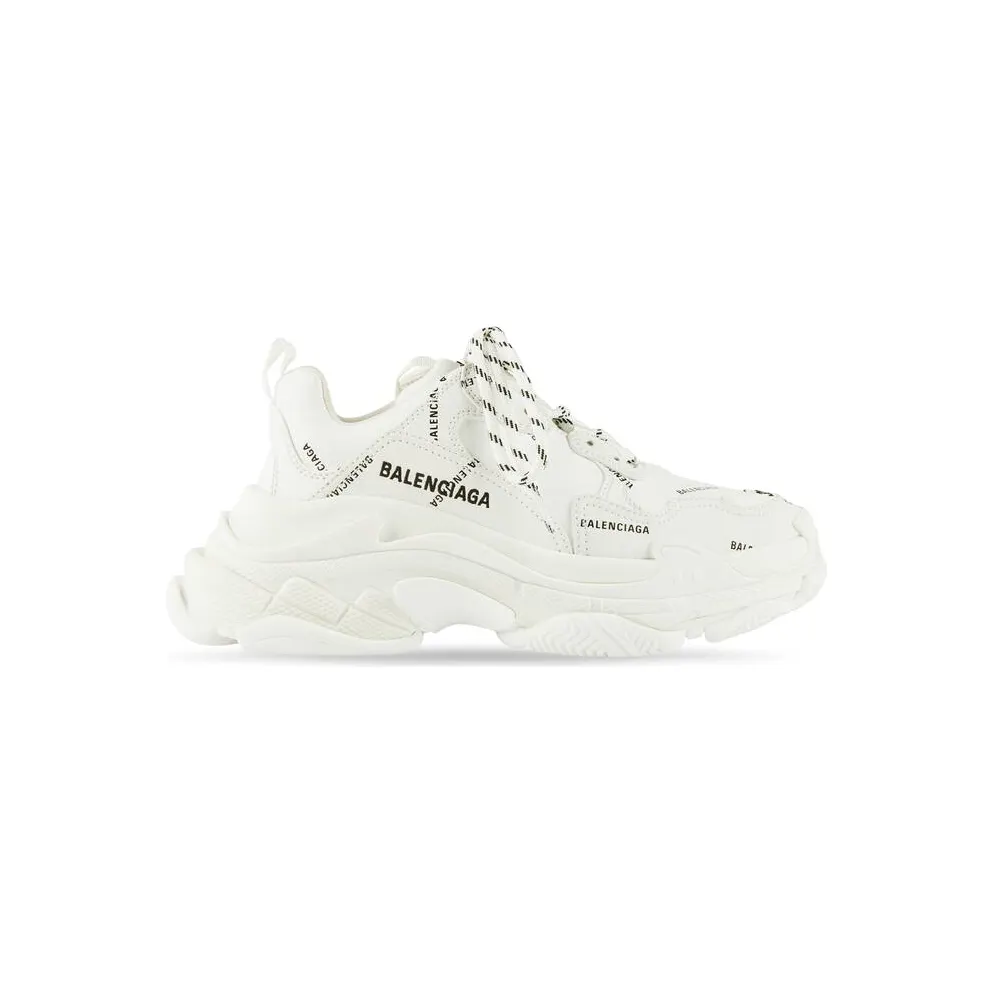 Balenciaga Triple S Allover Logo White (W)