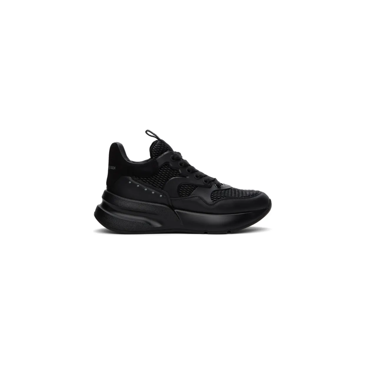 Alexander McQueen Black Textured Oversized Runner Sneakers (604281WHZT7)