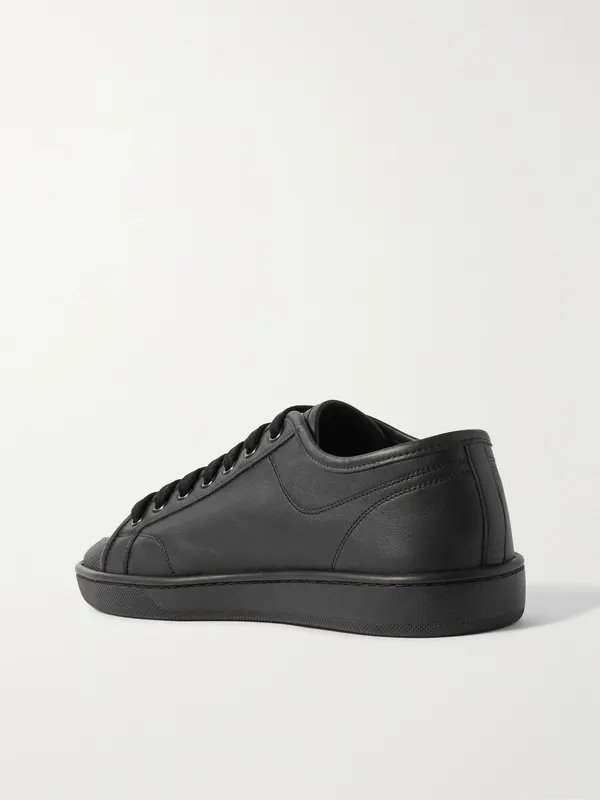 Saint Laurent Gym Low Logo-Print Leather Sneakers Black (82008700N00) (4)