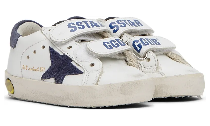 Golden Goose Baby White & Navy Old School Velcro Sneakers (GJF00111.F000418.10304) (4)