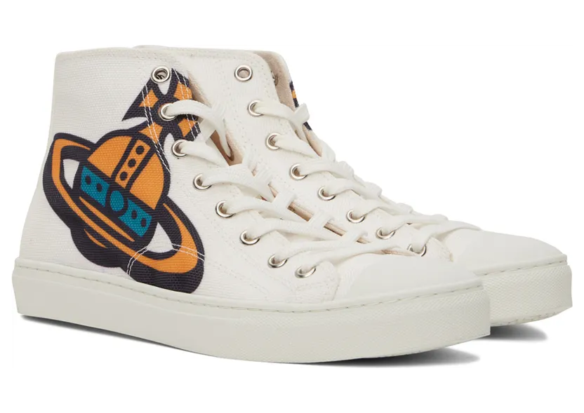 Vivienne Westwood White Plimsoll High-Top Sneakers (75010001M-W008F-) (4)
