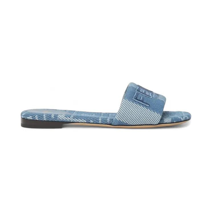 Fendi Sunshine Slides Light Blue Denim-Effect Jacquard (8R8092ASB5F1STD)