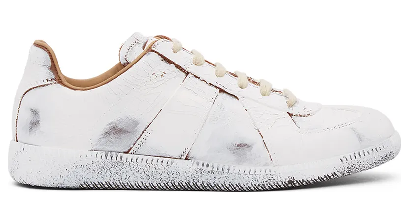 Maison Margiela Brown & White Paint Crack Replica Sneakers (S37WS0562 P3714 H8321)