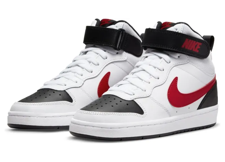 Nike Court Borough Mid 2 White University Red (GS) (CD7782-110)