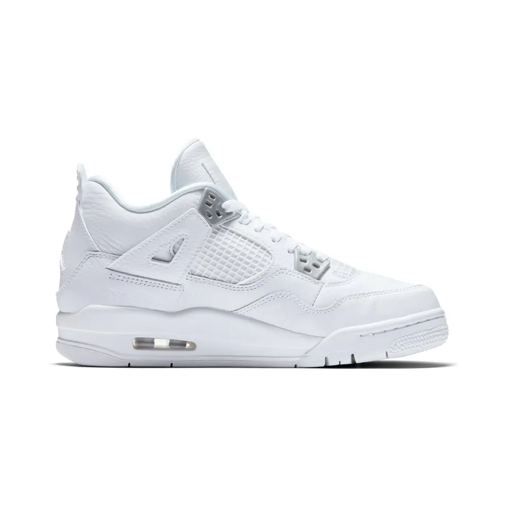 Jordan 4 Retro Pure Money 2017 (GS) White/Metallic Silver-Pure Platinum (408452-100)
