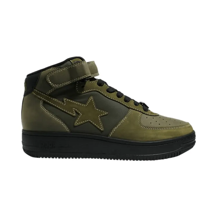 A Bathing Ape Bapesta Mid Military Olive Green (1H30-191-006-OLD)