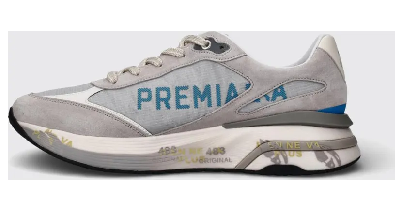 Premiata Moerund Suede and Nylon Sneakers Grey (MOERUN8079) (2)