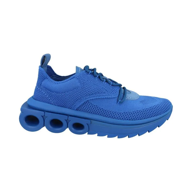 Ferragamo Nima Knit Low-Top Sneakers Blue (021285-762762-M)