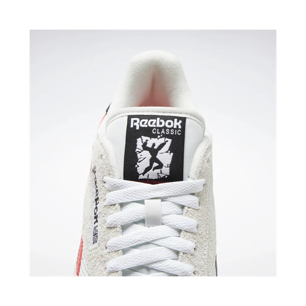 Reebok Classic Leather Shoes Pure Grey 1 / Vector Red / Gold Metallic