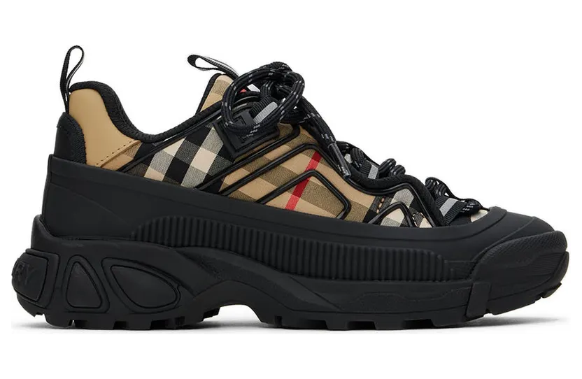 Burberry Kids Beige & Black Vintage Check Sneakers (8054396)