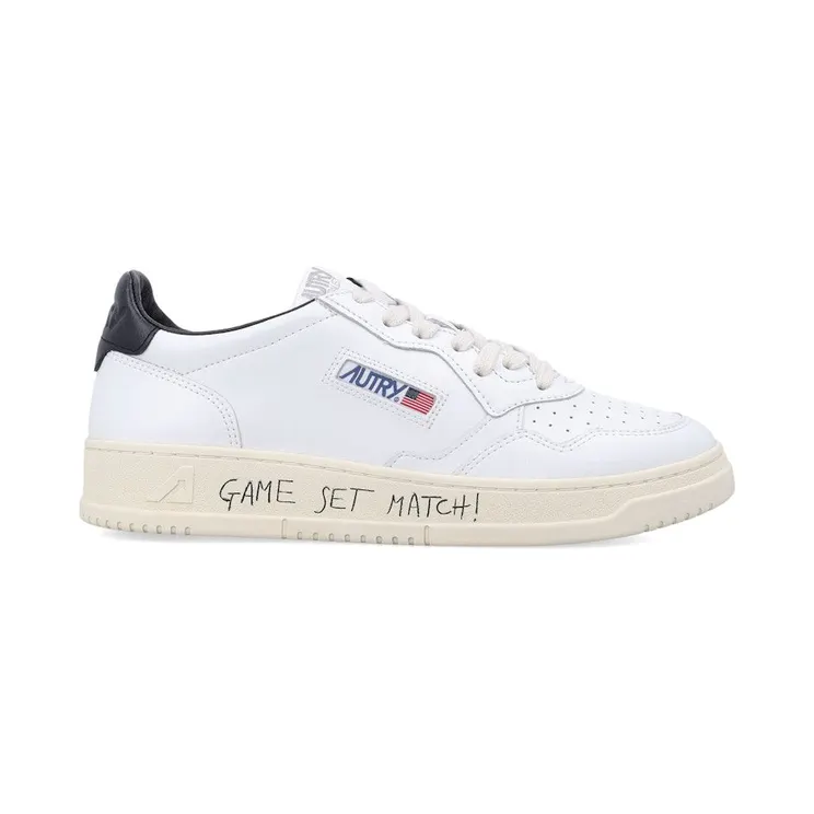 Autry Medalist Leather Low Game Set Match! White Black (AULM-ML02)