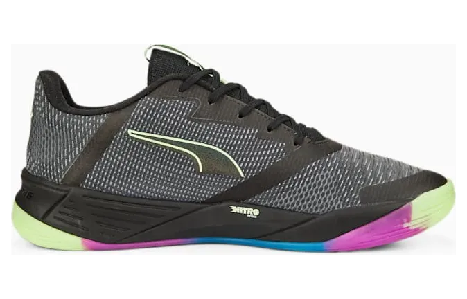 Puma Accelerate Turbo Nitro II handbalschoenen Zwart/Blauw (106876-01)