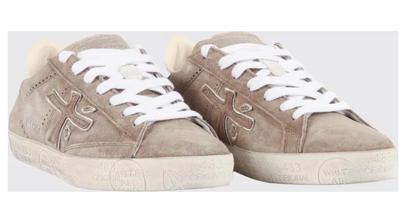 Premiata Stevend Leather and Glitter Sneakers Brown (STEVEND6221)