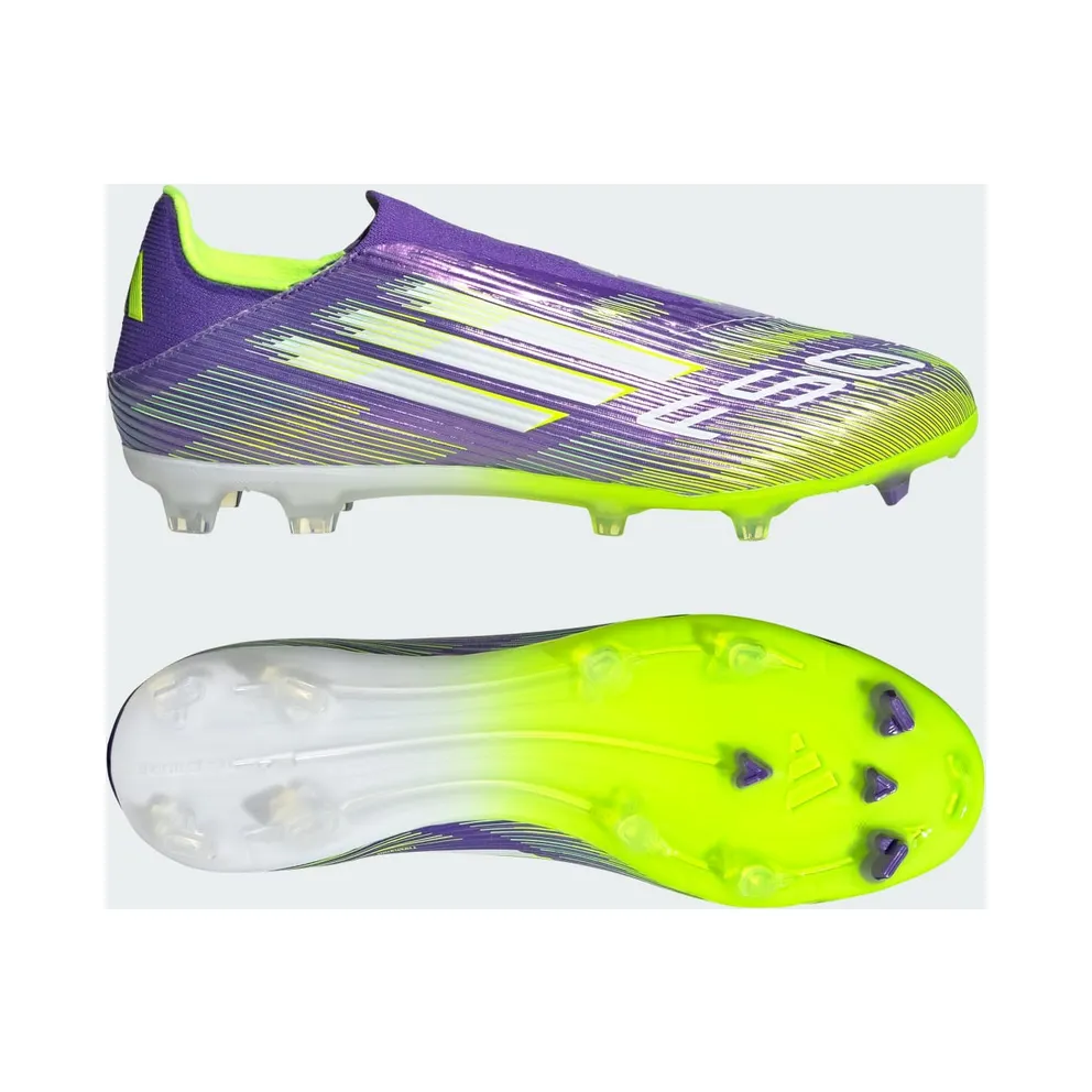 adidas F50 League Laceless FG/MG Purple Rush Cloud White Lucid Lemon (JH7734)