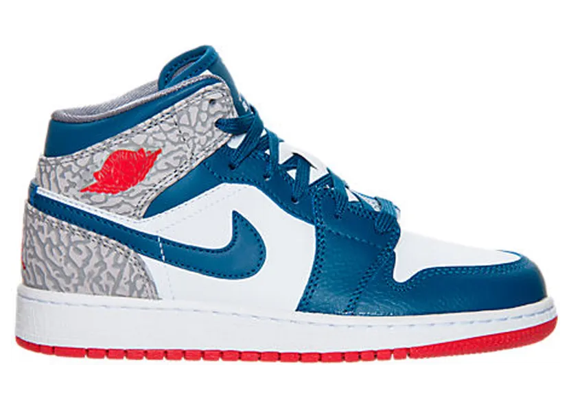 Jordan 1 Mid True Blue (GS) (554725-107)