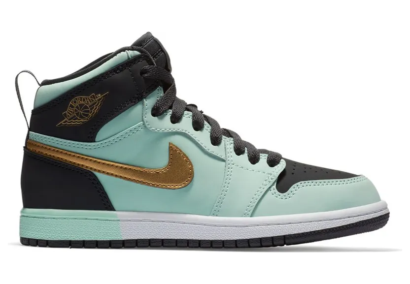 Jordan 1 Retro High Mint Foam Anthracite Metallic Gold (PS) (705321-300)