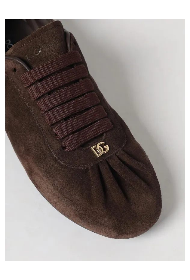 Dolce & Gabbana Suede Low-Top Sneakers with Embossed Logo Ebony (CK2485A058180081) (3)