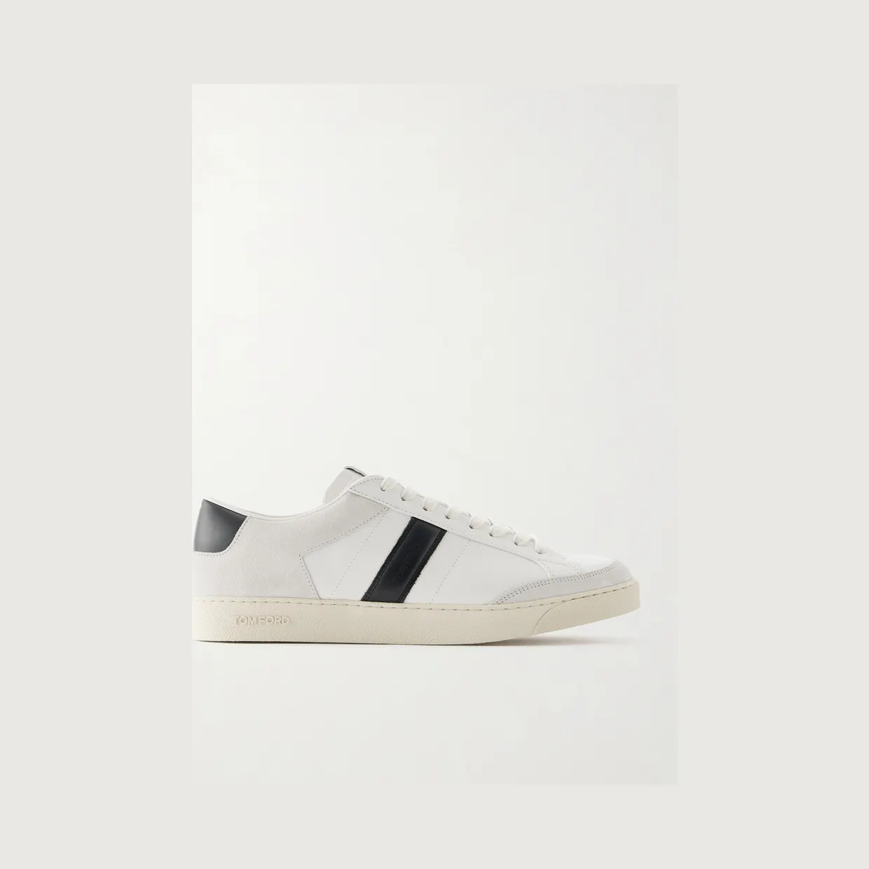 Tom Ford Blake Suede-Trimmed Leather Sneakers White (J1597-LCL532N)