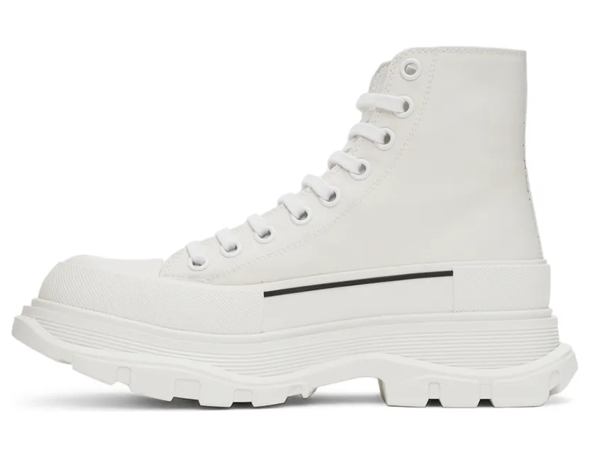 Alexander McQueen White Tread Slick High Sneakers (682420W4RQ2) (3)