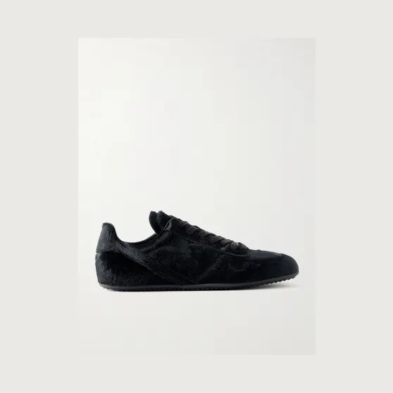 Rick Owens Minimal Sneaks Pony Hair Sneakers Black (RU02F4889)