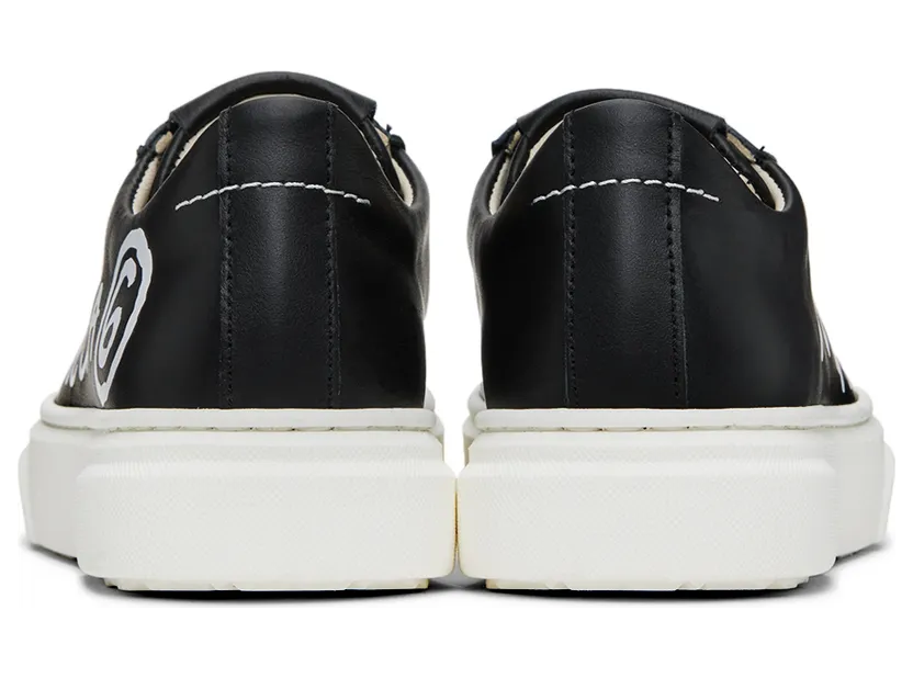 MM6 Maison Margiela Kids Black Cursive Logo Sneakers (70336) (2)