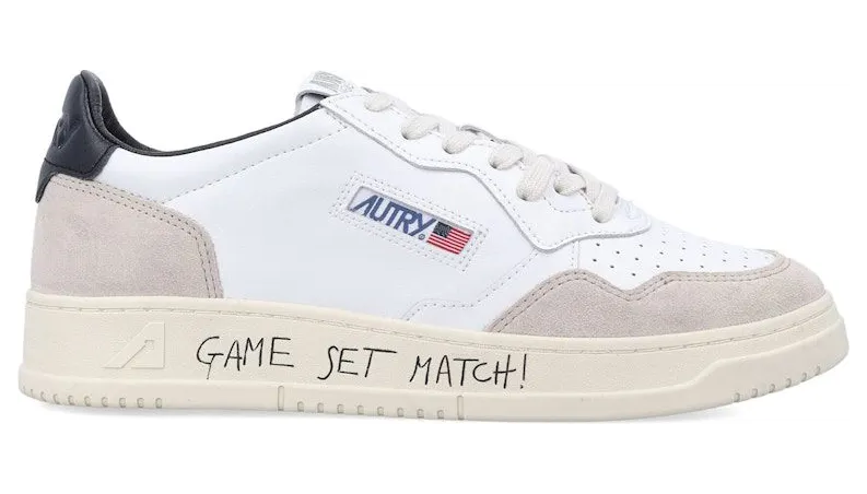 Autry Medalist Leather Low Game Set Match! White Black Grey (AULM-MA04)