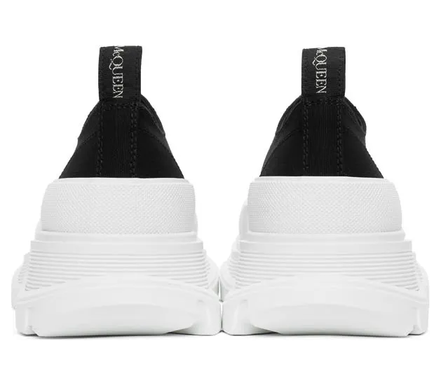Alexander McQueen Black & White Tread Slick Lace-Up Sneakers (604257W4L32) (4)