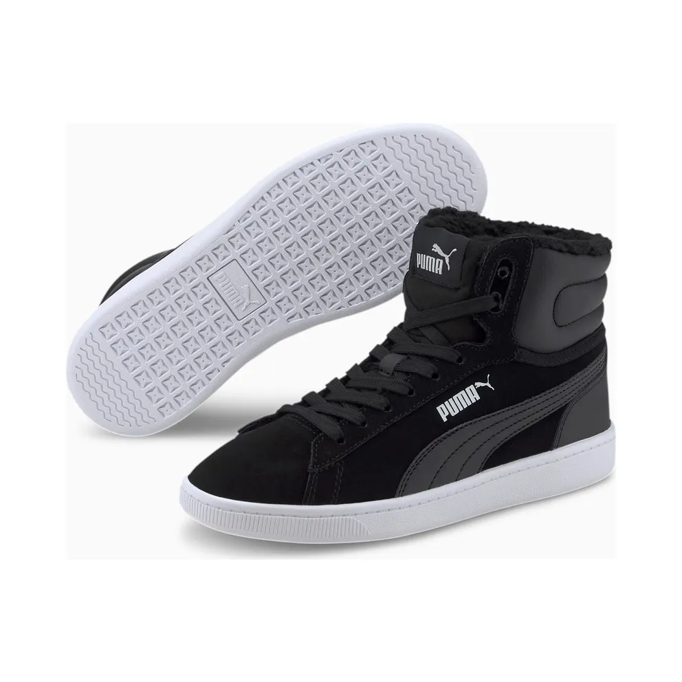PUMA Vikky V2 Mid Fur Youth Black/White (370622-03)